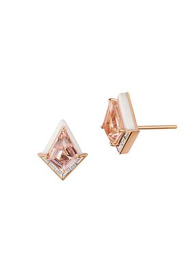 Twinkle 18K Rose Gold & Multi-Stone Stud Earrings