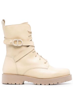 TWINSET 40mm leather ankle boots - Neutrals