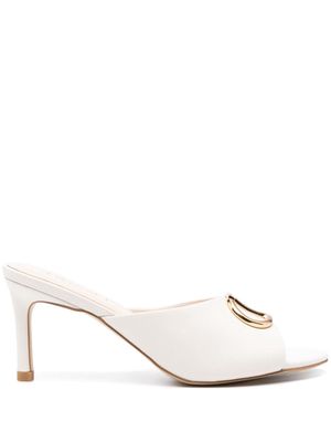 TWINSET 85mm leather mules - White