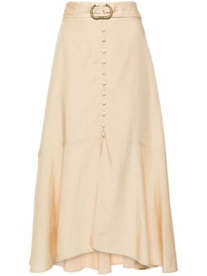 TWINSET A-line belted midi skirt - Neutrals