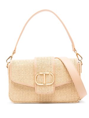 TWINSET Amie logo-plaque shoulder bag - Neutrals