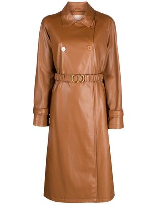 TWINSET belted double-breasted coat - Brown