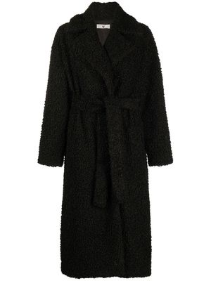 TWINSET bouclé belted coat - Black