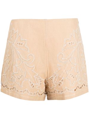 TWINSET broderie-anglaise mini shorts - Neutrals