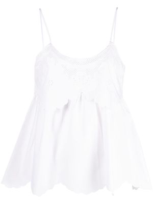 TWINSET broderie anglaise poplin top - White