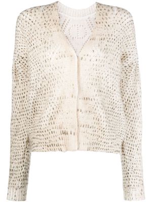 TWINSET brushed-effect open-knit cardigan - Neutrals