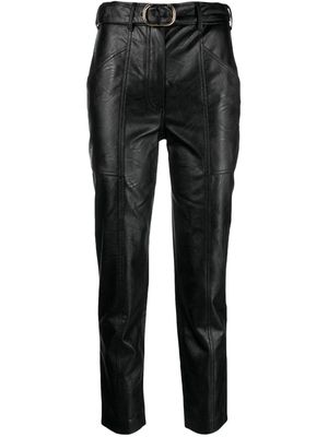 TWINSET buckled faux-leather trousers - Black