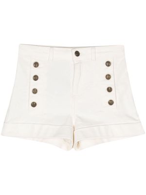 TWINSET button-detail denim shorts - White