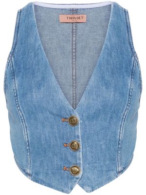 TWINSET button-up denim waistcoat - Blue