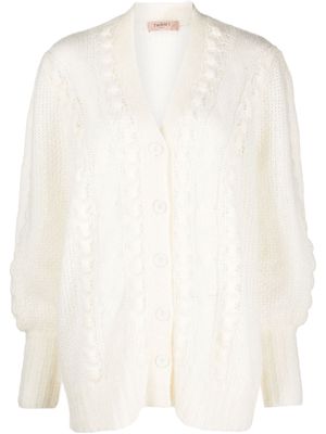 TWINSET cable-knit V-neck cardigan - Neutrals