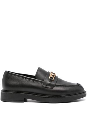 TWINSET chain-link leather loafers - Black