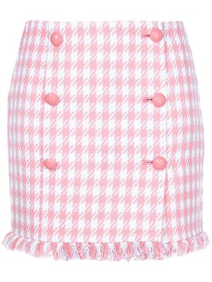 TWINSET check-print cotton mini skirt - Pink