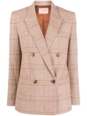 TWINSET checked double-breasted blazer - Brown