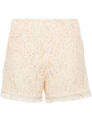 TWINSET corded-lace high-waist shorts - Neutrals