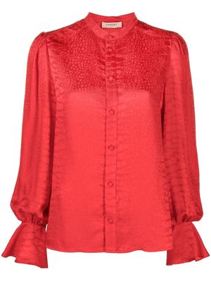TWINSET crocodile-jacquard bell-sleeve shirt - Red