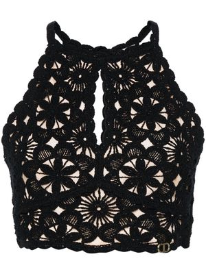 TWINSET cropped crochet top - Black