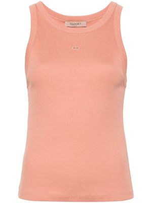 TWINSET cut out-detail ribbed top - Pink