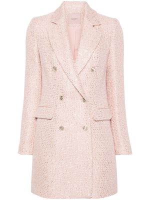 TWINSET double-breasted bouclé coat - Pink