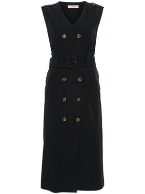 TWINSET double-breasted cotton midi dress - Black