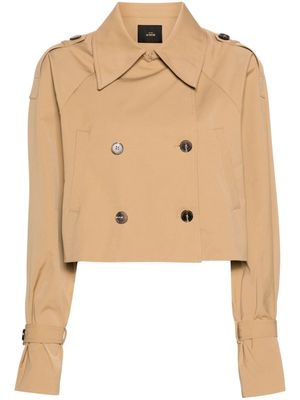 TWINSET double-breasted cropped jacket - Brown