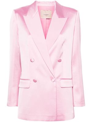 TWINSET double-breasted satin blazer - Pink
