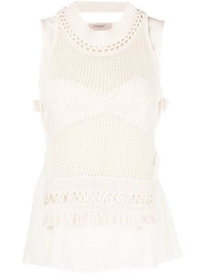 TWINSET double-layer knit top - Neutrals
