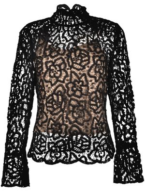 TWINSET double-layer lace blouse - Black