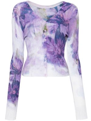TWINSET Dual floral-print cardigan - Purple