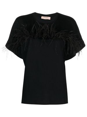 TWINSET embellished cotton T-shirt - Black