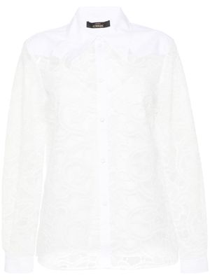 TWINSET embroidered layered organza shirt - White