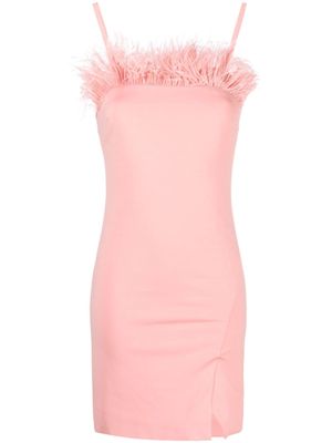 TWINSET feather-trim fitted minidress - Pink