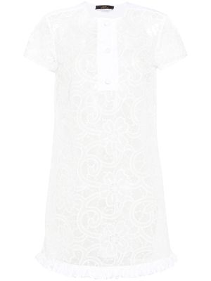 TWINSET floral-embroidery organza mini dress - White