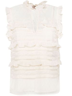 TWINSET floral-lace sleeveless blouse - Neutrals