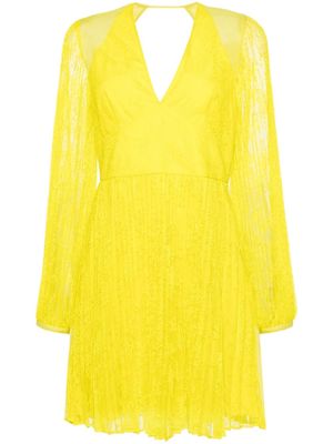 TWINSET floral-lace V-neck minidress - Yellow