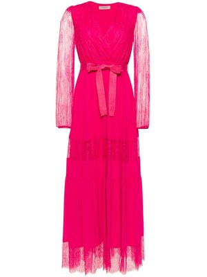 TWINSET floral-lace wrap maxi dress - Pink
