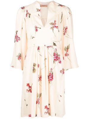 TWINSET floral-print belted minidress - Neutrals