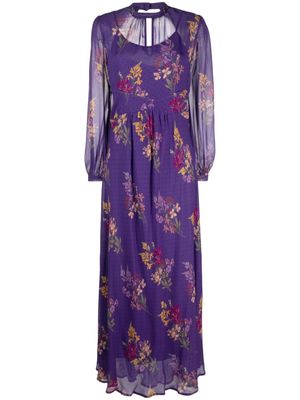 TWINSET floral-print georgette maxi dress - Purple