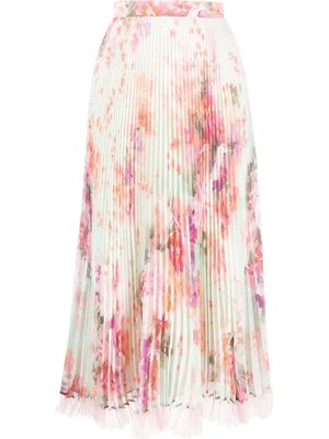 TWINSET floral-print pleated midi skirt - Neutrals