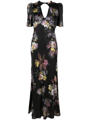 TWINSET floral-print satin maxi dress - Black