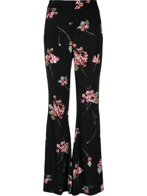 TWINSET floral-print wide trousers - Black