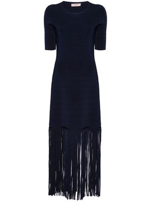 TWINSET fringe-detail dress - Blue