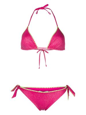 TWINSET glitter triangle bikini set - Pink