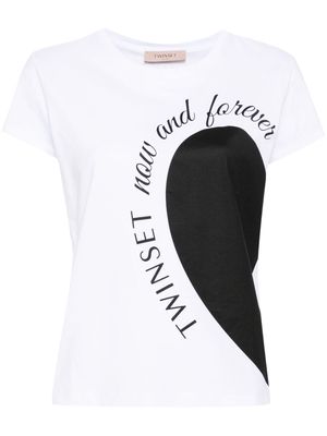 TWINSET heart-print cotton T-shirt - White