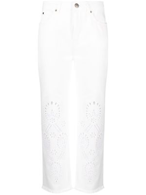 TWINSET high-rise laser-cut straight-leg jeans - White