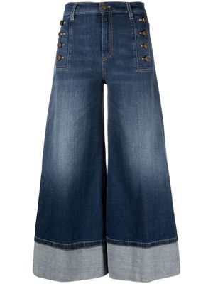 TWINSET high-rise wide-leg cropped jeans - Blue