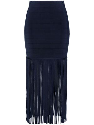 TWINSET high-waist fringed maxi skirt - Blue