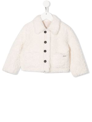 TWINSET Kids buttoned shearling jacket - White