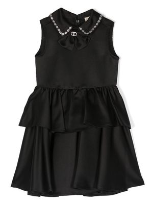 TWINSET Kids crystal-embellished bow-detail sleeveless dress - Black
