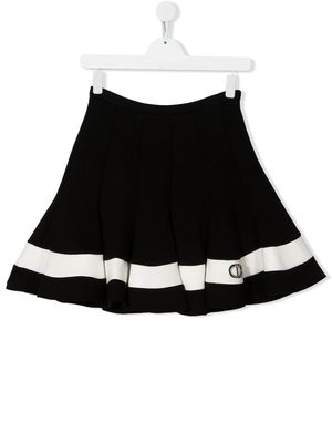 TWINSET Kids embellished-logo flared skirt - Black