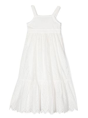 TWINSET Kids english embroidery-detail cotton dress - White